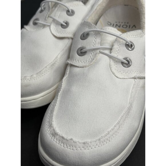 Vionic Beach Skipper Men's 9.5 Slip-On Canvas Casual Shoes White Cruise - Picture 12 of 16